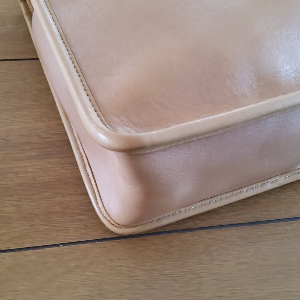 Coach Tan Leather Crossbody Satchel - Picture 8 of 16